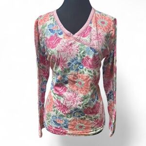 Garnet hill Cottagecore dream floral wrap top organiccotton fairy blouse whimsy